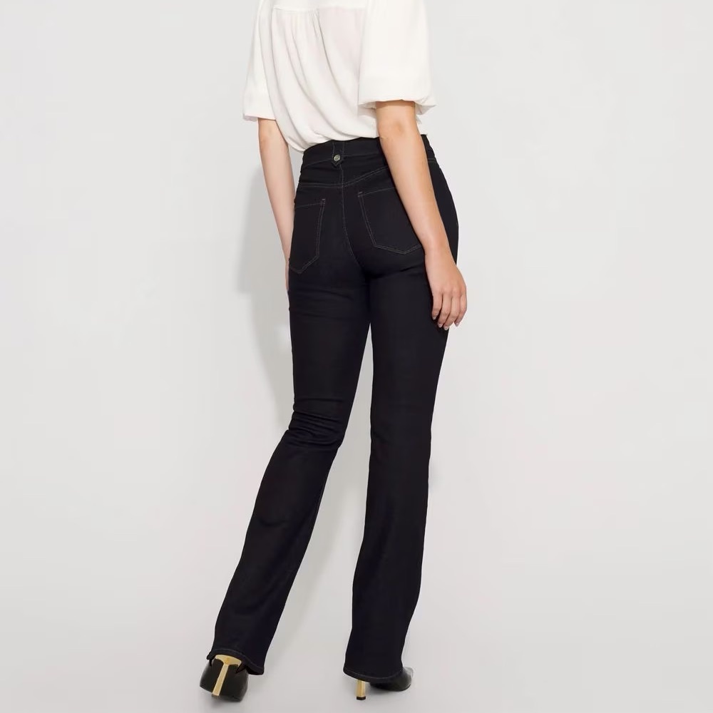 WHBM High Rise Tab Waist Bootcut Jean - Picture 3 of 16